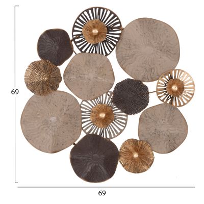 METALLIC WALL DECORATION HM7163 BROWN ECRU GOLD 69x8x69Y cm.