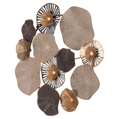 METALLIC WALL DECORATION HM7163 BROWN ECRU GOLD 69x8x69Y cm.
