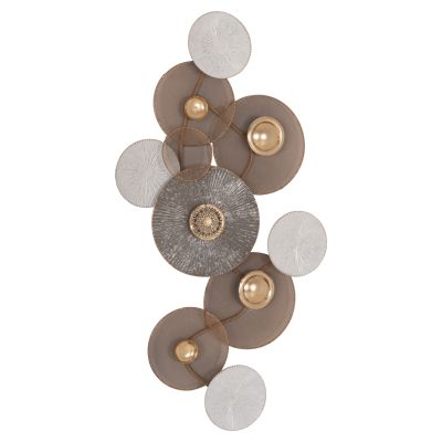 METAL WALL DECORATION HM7165 GOLD WHITE 91x6x50Y cm.