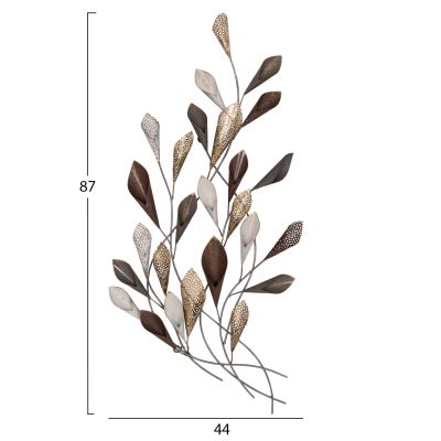 METAL WALL DECORATION HM7159 CHARCOAL GREY-GOLD 44x5x87cm