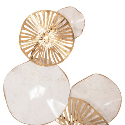 METALLIC WALL DECORATION HM7177 GOLD WHITE 74x10x38Η cm.