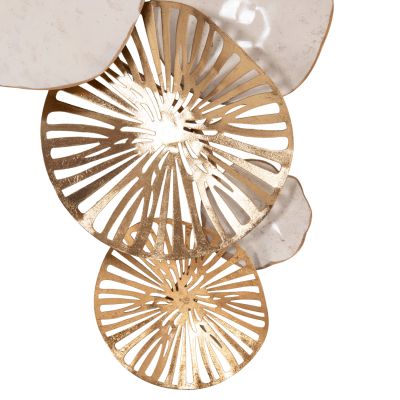 METALLIC WALL DECORATION HM7177 GOLD WHITE 74x10x38Η cm.