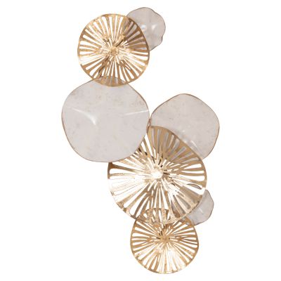 METALLIC WALL DECORATION HM7177 GOLD WHITE 74x10x38Η cm.
