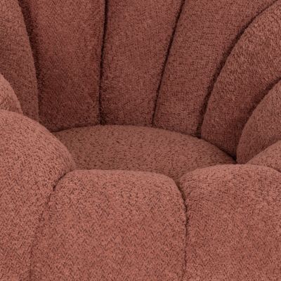 КРЕСЛО ВЪРТЕЩО GRYMM HM9601.02 РОЗОВО БУКЛЕ-ЧЕРНА МЕТАЛНА ОСНОВА 90x93x65Hcm.