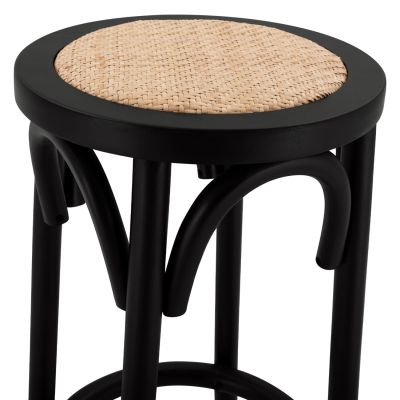 Дървена табуретка от бук черна с мат 36'x70xm HM8751.02