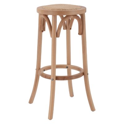 Wooden Stool Beech wood in dark honey with mat 36'x70cm HM8751.05
