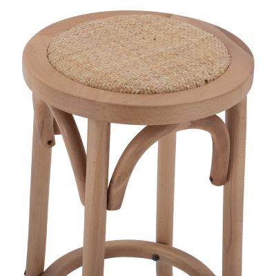 Wooden Stool Beech wood in dark honey with mat 36'x70cm HM8751.05