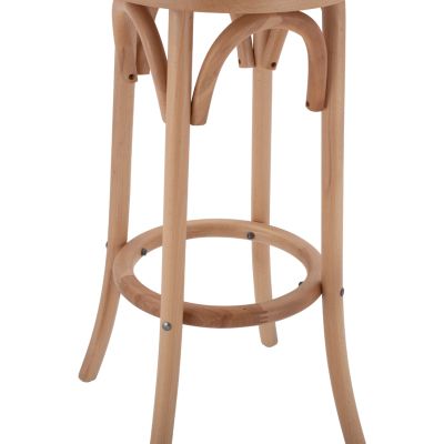 Wooden Stool Beech wood in dark honey with mat 36'x70cm HM8751.05