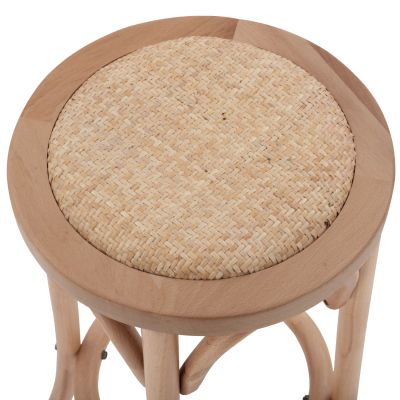 Wooden Stool Beech wood in dark honey with mat 36'x70cm HM8751.05