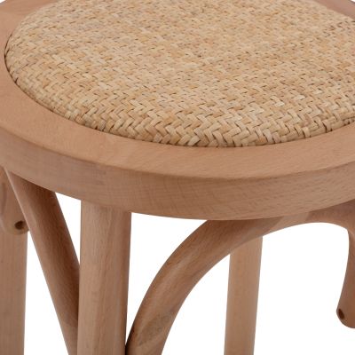Wooden Stool Beech wood in dark honey with mat 36'x70cm HM8751.05