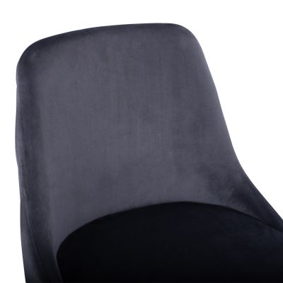 Бар стол SERENITY HM8519.01 от кадифено сиво с метална конструкция 51x57x110см