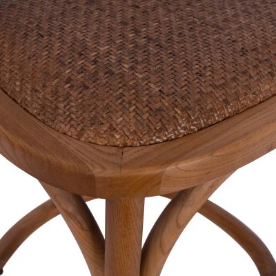 Бар стол Дървен Forenza HM8304 Металик с кръстосана облегалка 50x58x113 см