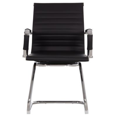 CONFERENCE CHAIR BOSS HM1023.31 WITH ARMS-BLACK PU-CHROMED METAL LEGS 54x55x88Hcm.