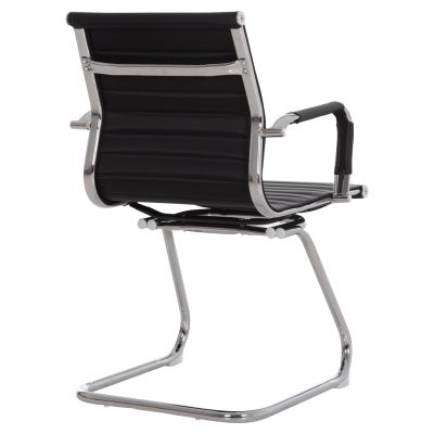 CONFERENCE CHAIR BOSS HM1023.31 WITH ARMS-BLACK PU-CHROMED METAL LEGS 54x55x88Hcm.