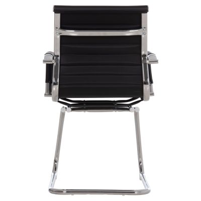 CONFERENCE CHAIR BOSS HM1023.31 WITH ARMS-BLACK PU-CHROMED METAL LEGS 54x55x88Hcm.