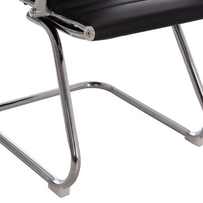 CONFERENCE CHAIR BOSS HM1023.31 WITH ARMS-BLACK PU-CHROMED METAL LEGS 54x55x88Hcm.