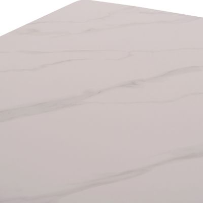 DINING SET 5PCS RAVEN HM21071.03 CERAMIC TOP WHITE MARBLE--GREY VELVET