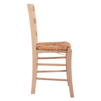 Традиционен небоядисан стол Paros от масив бук със слама HM10379.02