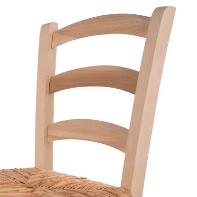 Традиционен небоядисан стол Paros от масив бук със слама HM10379.02