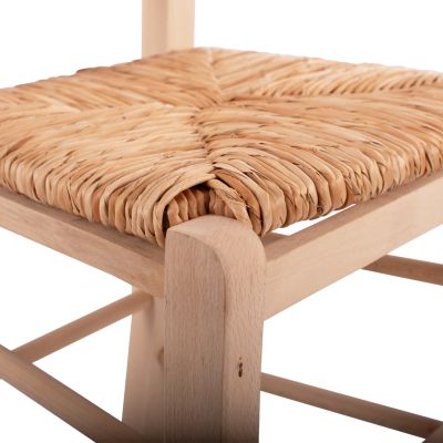 Традиционен небоядисан стол Paros от масив бук със слама HM10379.02
