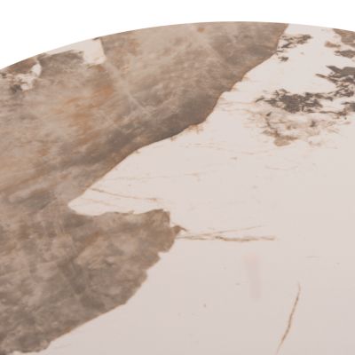 SET 2 COFFEE TABLES JEN HM18305.02 METAL IN BLACK-SINTERED STONE IN PANDORA COLOR Φ50cm & Φ70cm