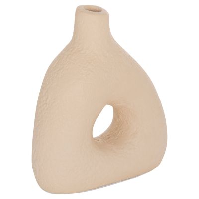 TABLE DECORATIVE VASE DECANT HM4667.02M TERRACOTA IN CREAM WHITE--17x6.5x20Hcm.