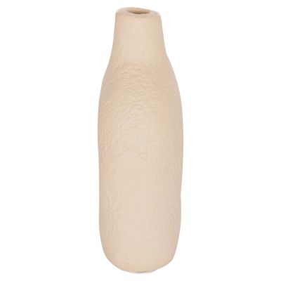 TABLE DECORATIVE VASE DECANT HM4667.02M TERRACOTA IN CREAM WHITE--17x6.5x20Hcm.