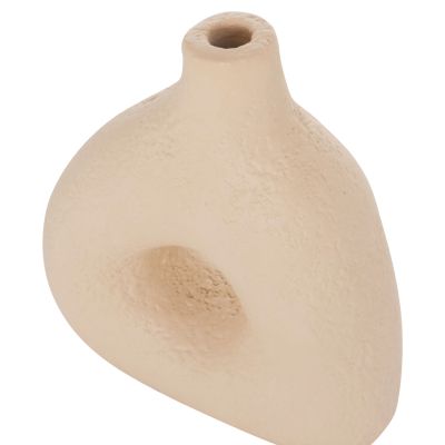 TABLE DECORATIVE VASE DECANT HM4667.02M TERRACOTA IN CREAM WHITE--17x6.5x20Hcm.
