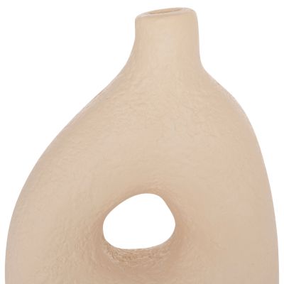 TABLE DECORATIVE VASE DECANT HM4667.02M TERRACOTA IN CREAM WHITE--17x6.5x20Hcm.