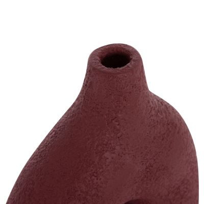 TABLE DECORATIVE VASE DECANT HM4667.06M TERRACOTA IN MAROON RED--17x6.5x20Hcm.