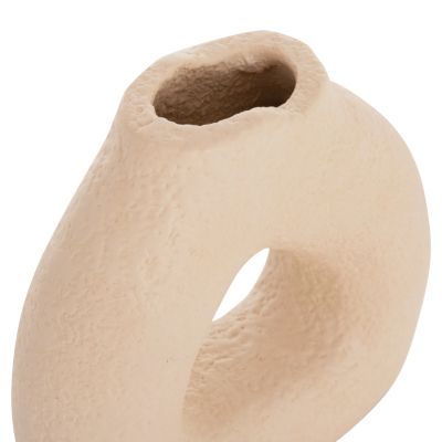 TABLE DECORATIVE VASE DECANT HM4667.02S TERRACOTA IN CREAM WHITE--17.5x6.5x17Hcm.