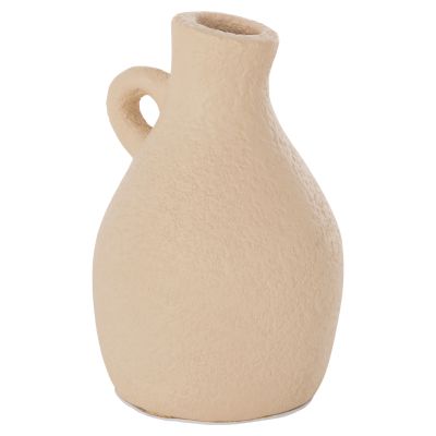 TABLE DECORATIVE VASE DECANT HM4667.02L TERRACOTA IN CREAM WHITE--Φ14x21Hcm.