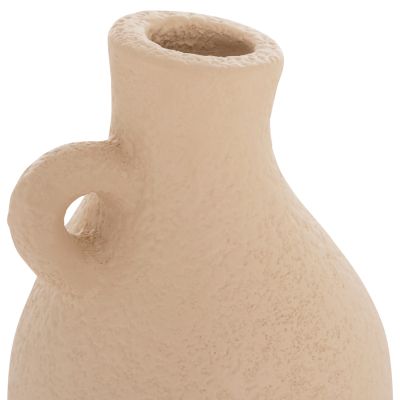 TABLE DECORATIVE VASE DECANT HM4667.02L TERRACOTA IN CREAM WHITE--Φ14x21Hcm.