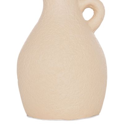 TABLE DECORATIVE VASE DECANT HM4667.02L TERRACOTA IN CREAM WHITE--Φ14x21Hcm.