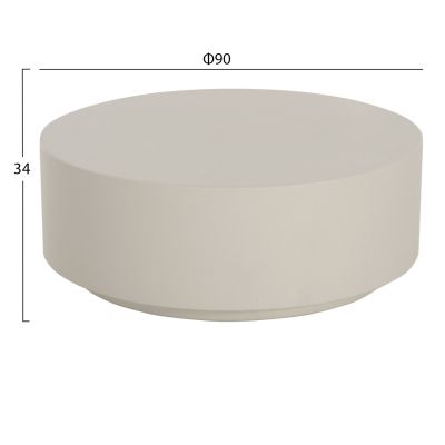ROUND OUTDOOR COFFEE TABLE KYOKO HM6579.02 BEIGE FIBER CEMENT Φ90x34Hcm