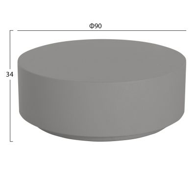 ROUND OUTDOOR COFFEE TABLE KYOKO HM6579.01 GREY FIBER CEMENT Φ90x34Hcm