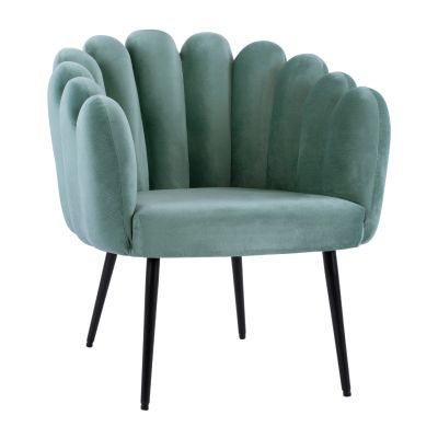 Armchair Vivien HM8631.07 Pistachio Green velvet, black legs 67x64x77cm