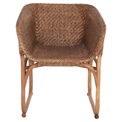 ARMCHAIR TUCKET HM9958.02 NATURAL RATTAN IN WALNUT COLOR 63x60x77Hcm.