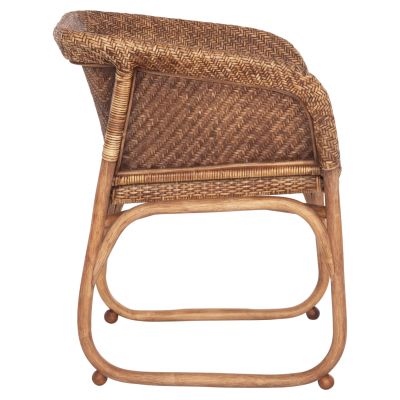 ARMCHAIR TUCKET HM9958.02 NATURAL RATTAN IN WALNUT COLOR 63x60x77Hcm.