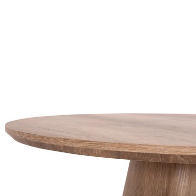 COFFEE TABLE KARAN HM18028 MDF IN NATURAL WOOD COLOR Φ80x45,5Hcm.