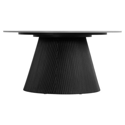 COFFEE TABLE DUNCAN HM18022.01 CERAMIC TOP-MDF BASE-BLACK Φ80x41Hcm.