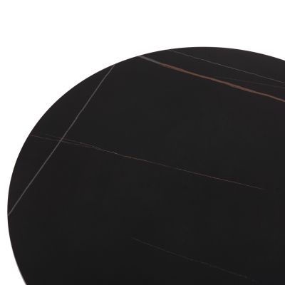 COFFEE TABLE DUNCAN HM18022.01 CERAMIC TOP-MDF BASE-BLACK Φ80x41Hcm.