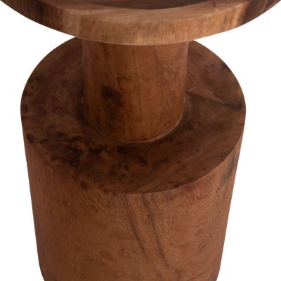 SIDE TABLE BERMAL HM9889.11 SOLID SUAR WOOD IN NATURAL COLOR Φ35x65Hcm.