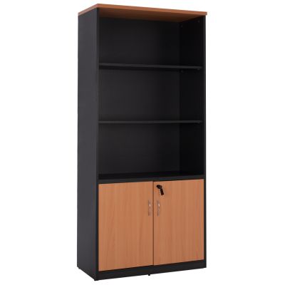 Professional office bookcase HM2014.01 oak color with 2 doors 80Χ39Χ179