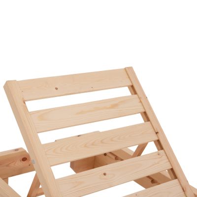 BEACH LOUNGER WITH CUSHION KORINOS HM10775.04T PINE WOOD--TEXTILENE COVER IN MOCHA 79x204x77Hcm.