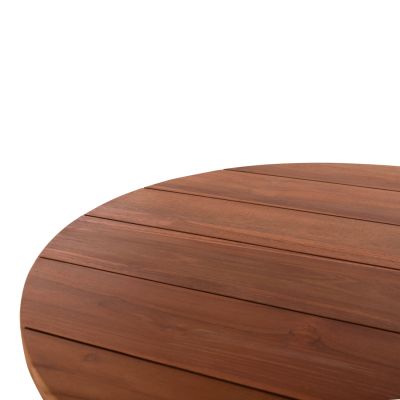 ВЪНШНА КРЪГЛА МАСА LEO HM9917 ТИКОВО ДЪРВО МАСИВ В НАТУРАЛ Φ70x75Hcm.