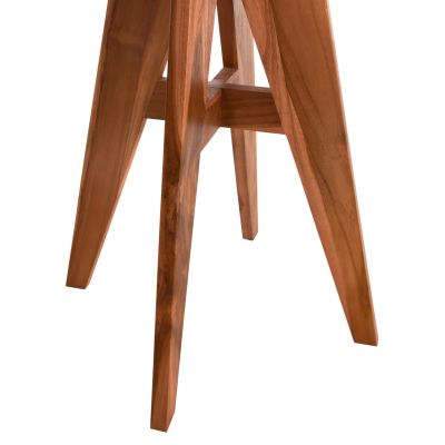 ВЪНШНА КРЪГЛА МАСА LEO HM9917 ТИКОВО ДЪРВО МАСИВ В НАТУРАЛ Φ70x75Hcm.