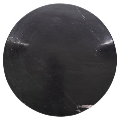 ТРАПЕЗНА МАСА КРЪГЛА DRAXX HM9687 АКАЦИЕВО ДЪРВО МАСИВ-ЧЕРЕН МРАМОР ПЛОТ Φ120x76Hcm.