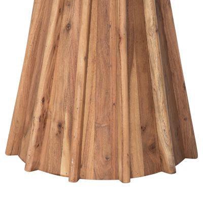 ТРАПЕЗНА МАСА КРЪГЛА DRAXX HM9687 АКАЦИЕВО ДЪРВО МАСИВ-ЧЕРЕН МРАМОР ПЛОТ Φ120x76Hcm.