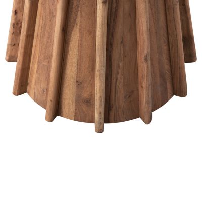 ТРАПЕЗНА МАСА КРЪГЛА DRAXX HM9687 АКАЦИЕВО ДЪРВО МАСИВ-ЧЕРЕН МРАМОР ПЛОТ Φ120x76Hcm.